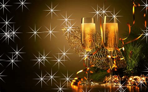 Bonne Année 2016 Champagne Flûtes Gif scintillant Gratuit Le