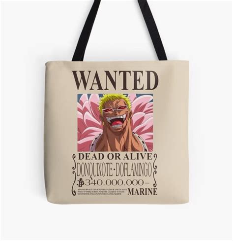 One Piece Wanted Bounty Poster Donquixote Doflamingo Png Tote Bag For