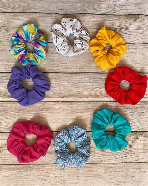 Hair Scrunchies Hair Ties Handmade Cotton Scrunchie Hair Etsy