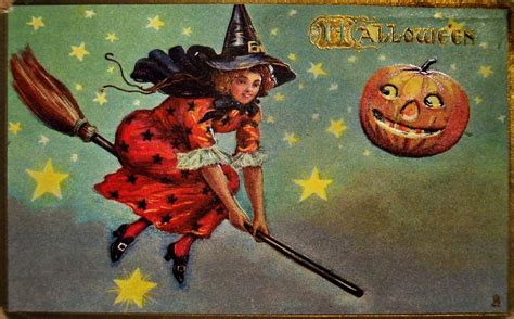 Vintage Halloween Witch Postcards C 1900s Vintage Everyday