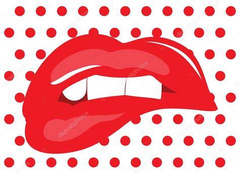 Biting Red Lips Stock Vector Image By ©branchecarica 67524407