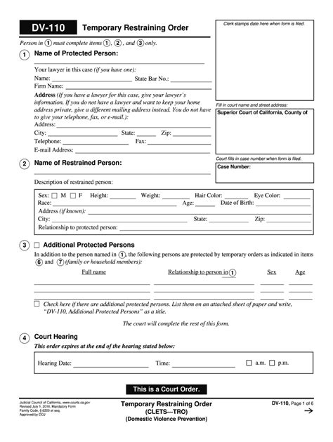Restraining Order Forms Fill Out And Sign Online Dochub