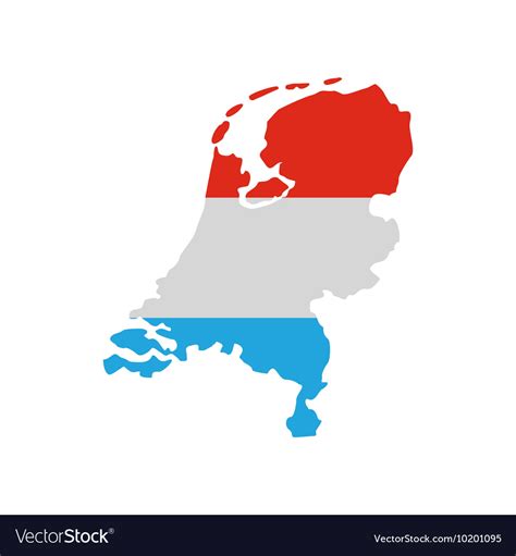 Map Of The Netherlands In Dutch Flag Colors Icon Vector Image