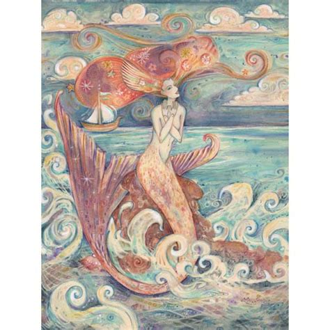 Whimsical Mermaid Painting Ulysses Muse Liza Paizis Original Art