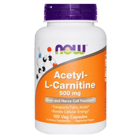 Now Foods Acetyl L Carnitine Capsules Elite Health Supplements