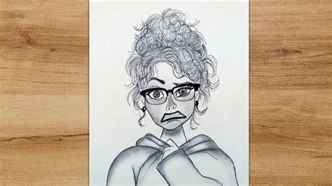 How To Sketch A Girl With Glasses Step By Step Girl With Curly Hair Drawing Youtube