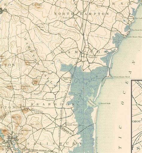 New Hampshire Seacoast Usgs Topo Map 1894 Ca Custom By Oldmap