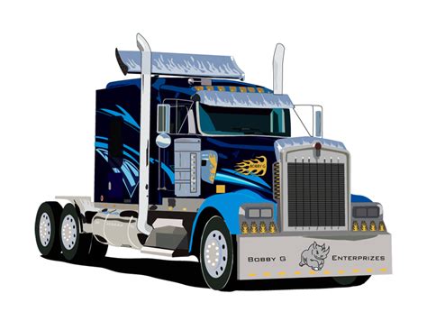Peterbilt Truck Driver Car Driving Transfer Truck Cliparts Png