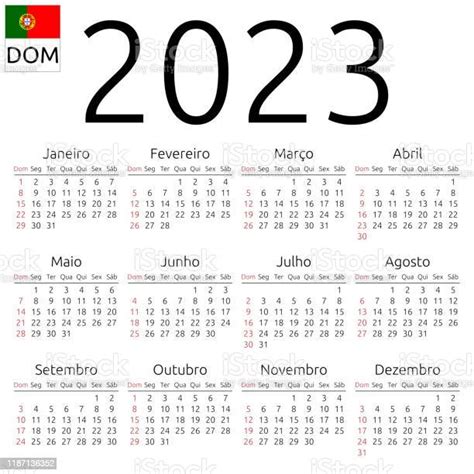 Vetores De Calendário 2023 Português Domingo E Mais Imagens De 2023