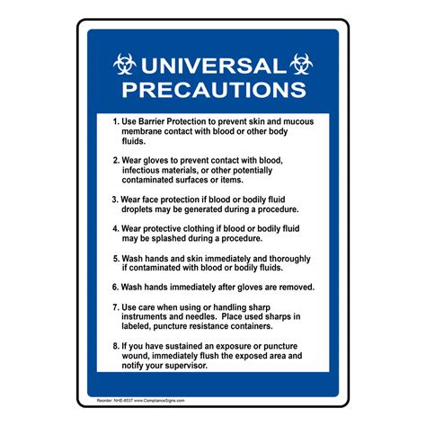 Health and safety for your mwc experience. Universal Precautions Sign NHE-8537 Medical Facility