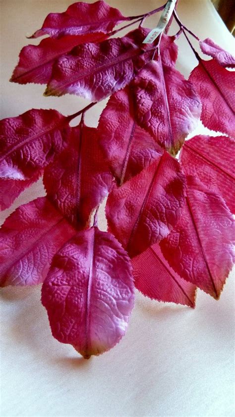 Fuchsia Pink Leaves Vintage Leaves For Bridal Boutonnieres Etsy
