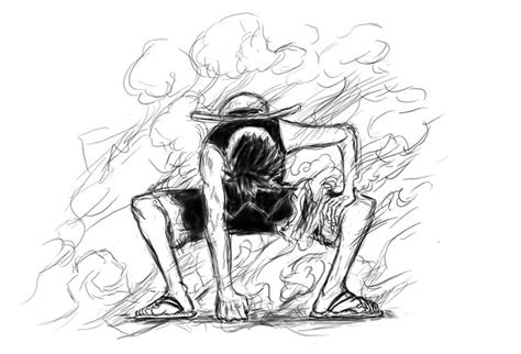 How To Draw One Piece Luffy Gear Second Sketch Coloring Page