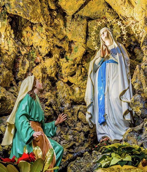 The Blessed Virgin Mary In The Grotto At Lourdes Photograph By Vivida