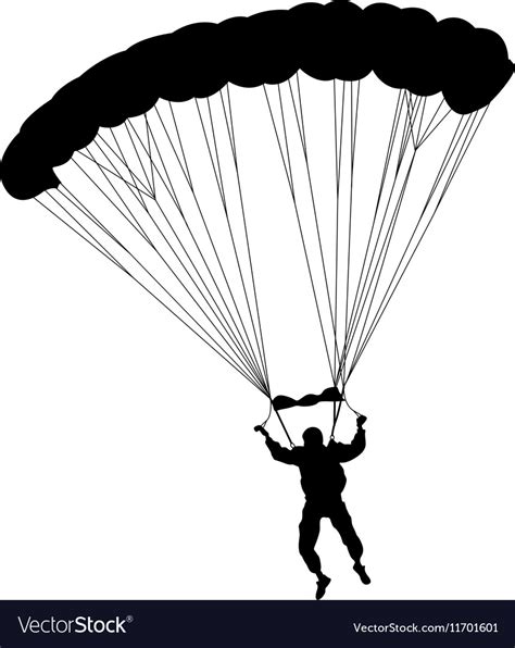 Skydiver Silhouettes Parachuting Royalty Free Vector Image