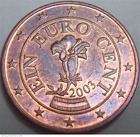 1 Euro Cent 2003 Euro 1999 2009 Austria Coin 30560