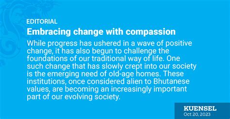 Embracing Change With Compassion Kuensel Online