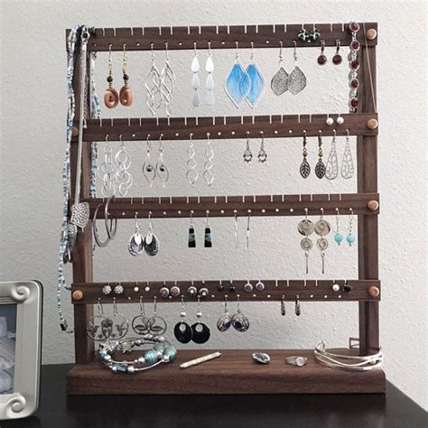 Wood Cherry Earring And Necklace Wall Organizer Earring Etsy Etsy