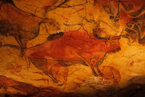 Paleolithic Cave Painting In Altamira Cave Illustration World