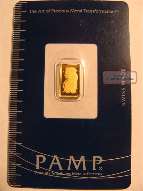 Swiss 1 Gram Pamp Lady Fortuna Gold Bar Card