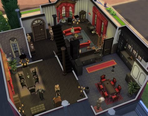Alternate Goth Mansion No Cc By Plasticbox At Mod The Sims Sims 4