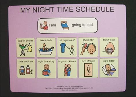 Bed Night Time Schedule Picture Cardpecsautism Pecs Autism Autism