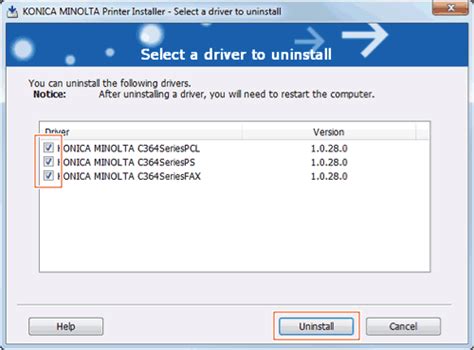 Konica minolta business solutions europe gmbh ve grup içindeki diğer bağlı şirketlerin, kişisel tercihlerime göre uyarlanmış ürün ve hizmetleri hakkında bilgi almak istiyorum. Deleting the Printer Driver