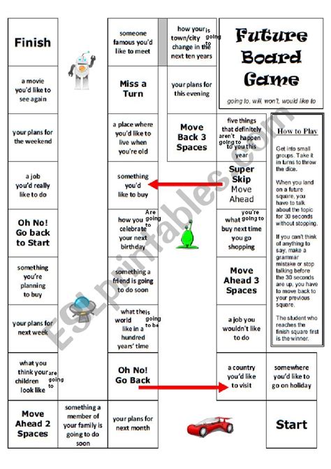 Board Game Would Like To Going To Will Esl Worksheet By Sidwilson