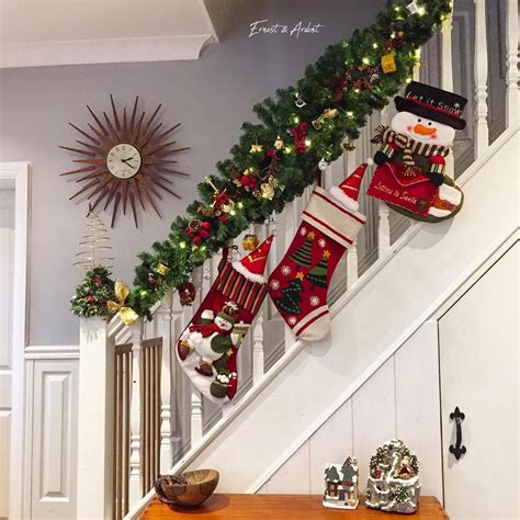 33 best Christmas banister decorating ideas in 2019  Christmas