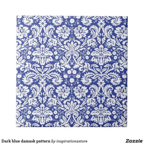 Dark Blue Damask Pattern Tile Zazzle Damask Pattern Tile Patterns