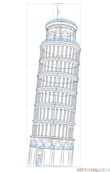 Tower of pisa hand drawn vector illustration leaning tower of pisa, pisa, tuscany, italy. How to draw the leaning tower of Pisa | Step by step ...