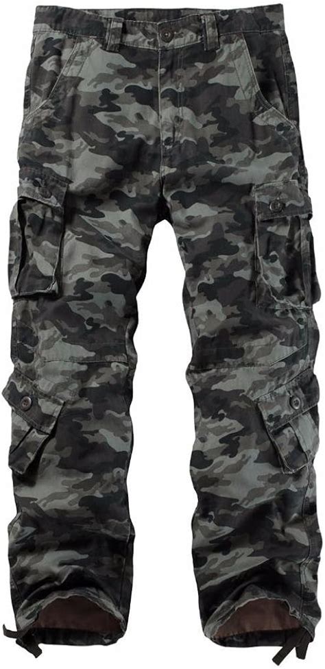 Akarmy Mens Casual Military Army Camo Combat Work Cargo Pants With 8