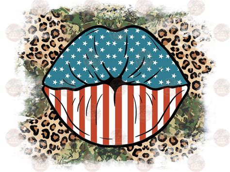 American Flag Lips Sublimation Transfers Classy Crafts