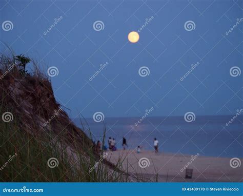 Supermoon As Seen From Fire Island Long Island Ny Editorial Image