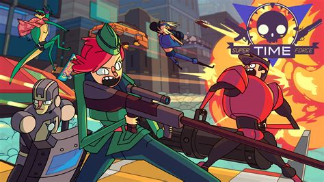 The game experience is either fast and tactical thanks to time travelling and there are many different characters to control, each one with his own skills. Super Time Force wallpaper 2