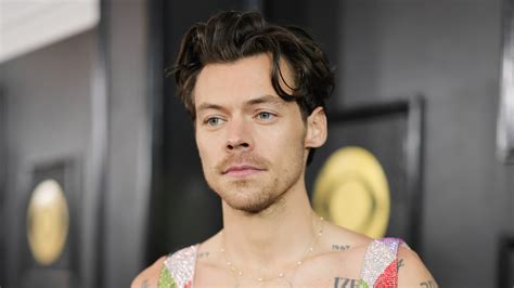 Harry Styles Brought The 70s To The Grammys With A Plunging Rainbow Jumpsuit Read Shirtless