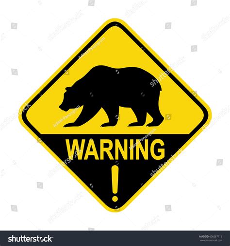 Bear Warning Sign Symbol Illustration Stock Vector Royalty Free