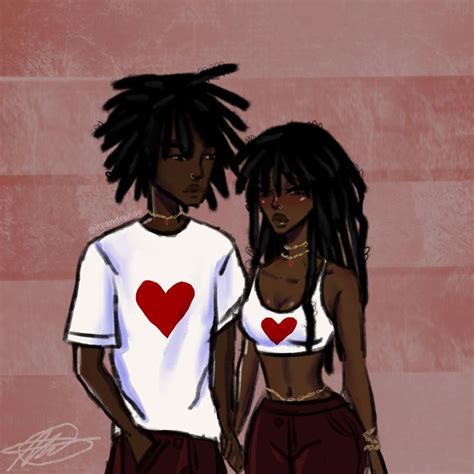 itsandranae black couple art black girl art black love art