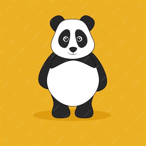 Premium Vector Flat Vector Cute Baby Panda Cartoon Icon Illustration