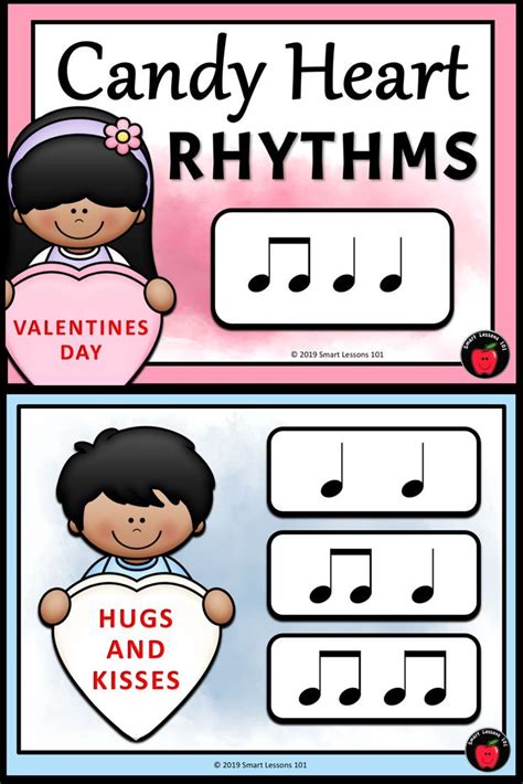 Each heart has a entertaining activity written on the bottom. Valentine Day Music Activity: Candy Heart Rhythms ...