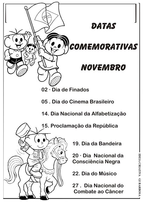 Datas Comemorativas Mês De Novembro Emefhelmuth G Duwe