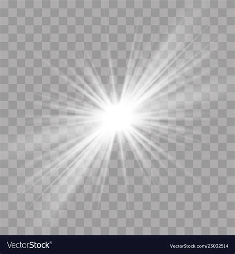 Light Rays Flash Sun Star Shine Radiance Effect Vector Image