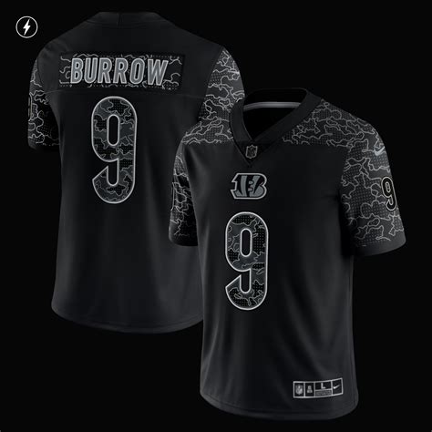 Mens Cincinnati Bengals Joe Burrow Nike Black Rflctv Limited Jersey