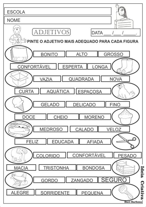 Atividade Adjetivo 2o Ano Jc31 Ivango