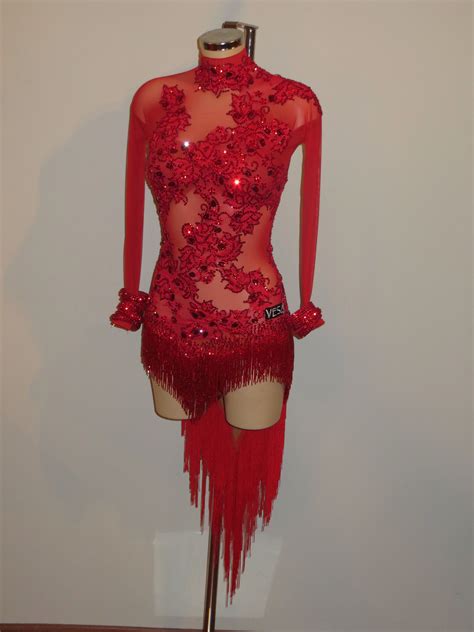 Vesa Design Red Latin Dress Dance Dresses Latin Dance Dresses Dance Attire