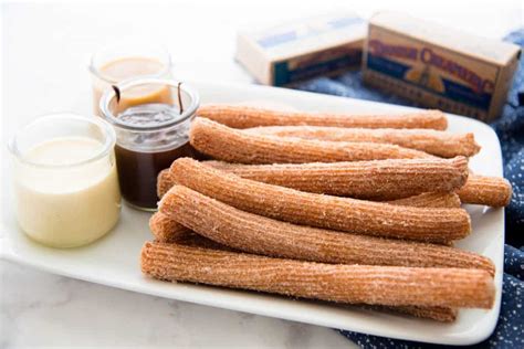 Churros With Dessert Dipping Sauces Sense And Edibility