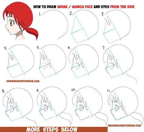 How To Draw An Anime Manga Face And Eyes From The Side