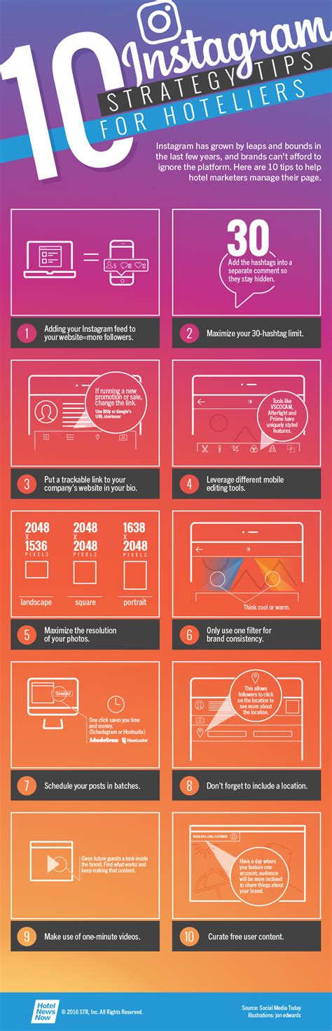 Hnn Infographic 10 Instagram Strategy Tips For Hoteliers