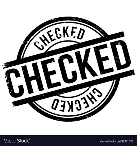 Checked Stamp Rubber Grunge Royalty Free Vector Image
