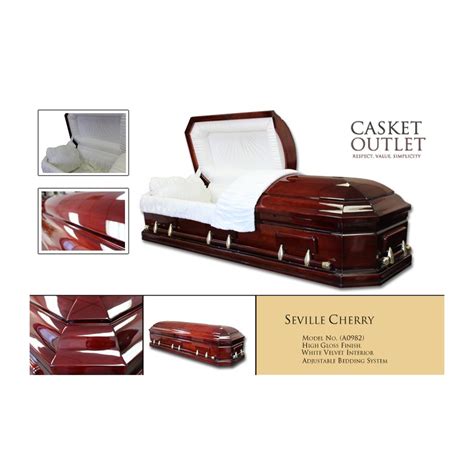 Wood Casket Seville Cherry Octogon Wood Casket Funeral Casket Outlet
