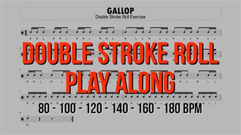 Gallop Double Stroke Roll Exercise Play Along Drum Rudiment